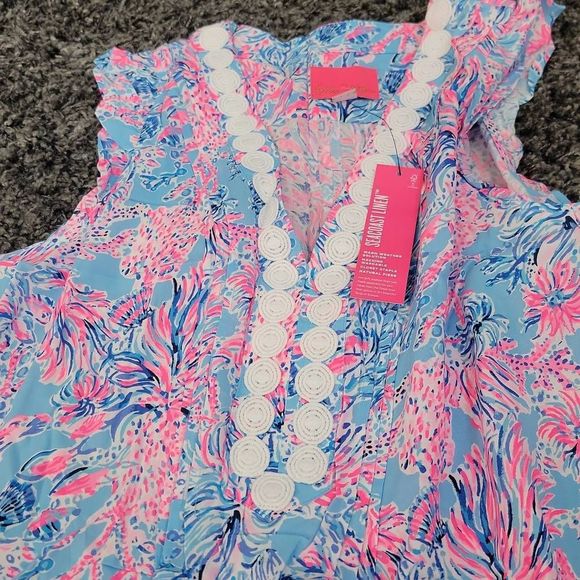 Lilly pulitzer JOAN TUNIC DRESS - CELESTIAL BLUE - SEEK AND SEA M - Picture 9 of 10